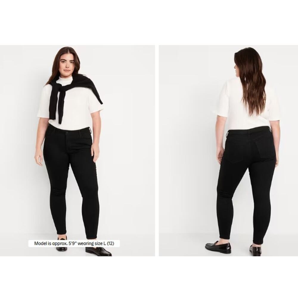 New NWT Old Navy Black Mid-Rise Super Skinny‎ Jeans Size 20